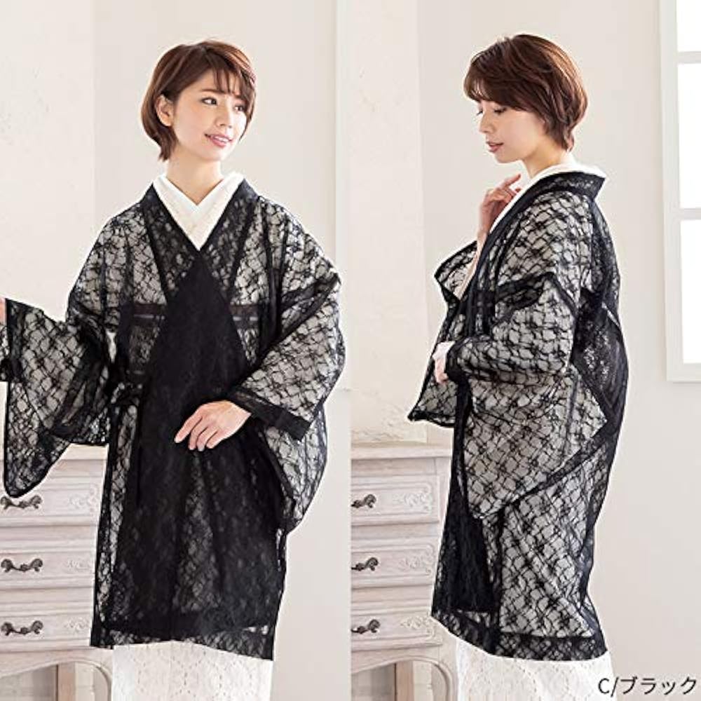 Amazon | 阿波和(アワワ) ロング 道中着 二浴染 レース花柄 おと